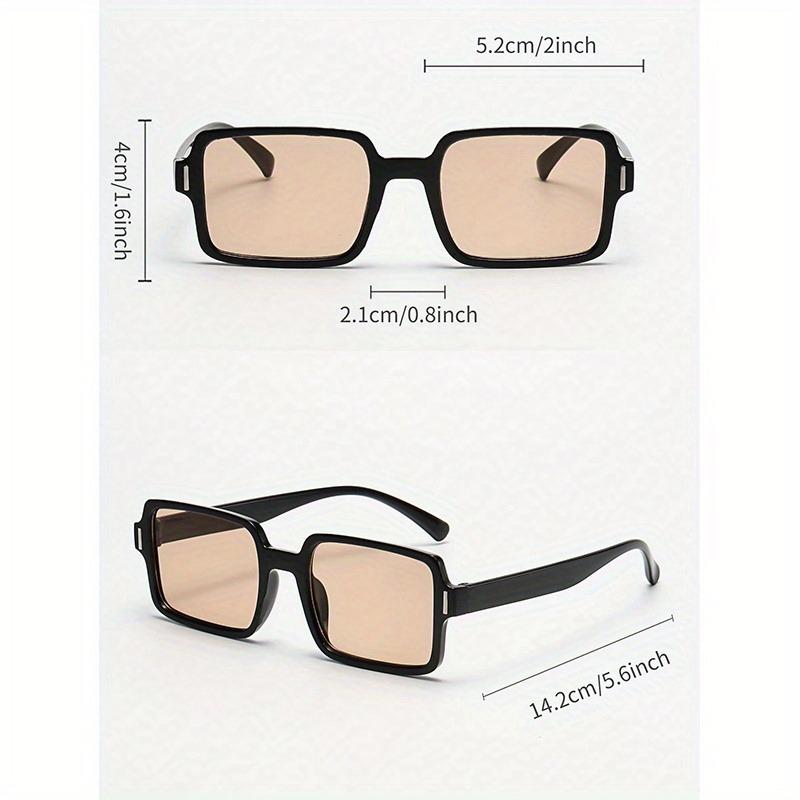 Retro Rectangular Fashion Sunglasses - Anti Glare, Durable PC Frame for Beach & Outdoor Activities, Classic Nostalgic Style, Travel