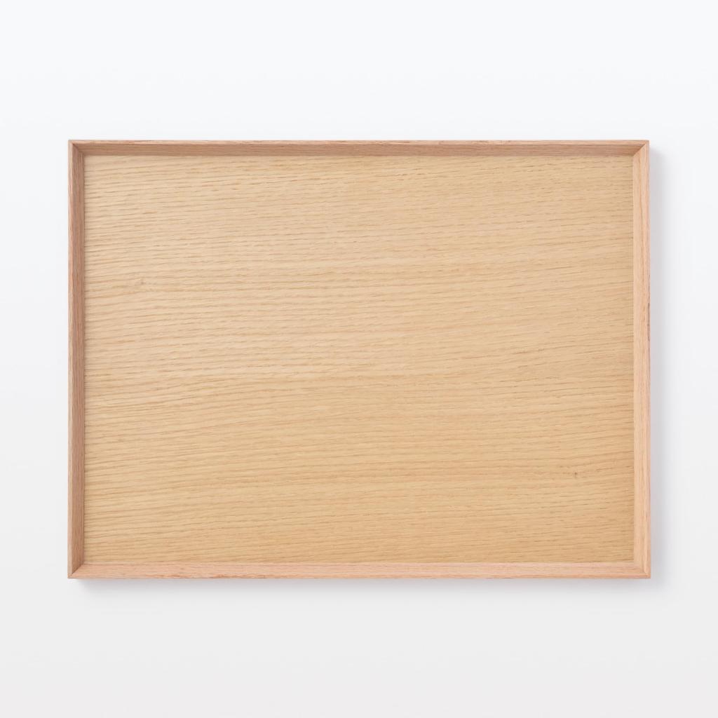 MUJI Wooden Square Wide X Deep X 2cm MDC79A2S Tray, Natural, Approx. 40.5cm 30.5cm High,