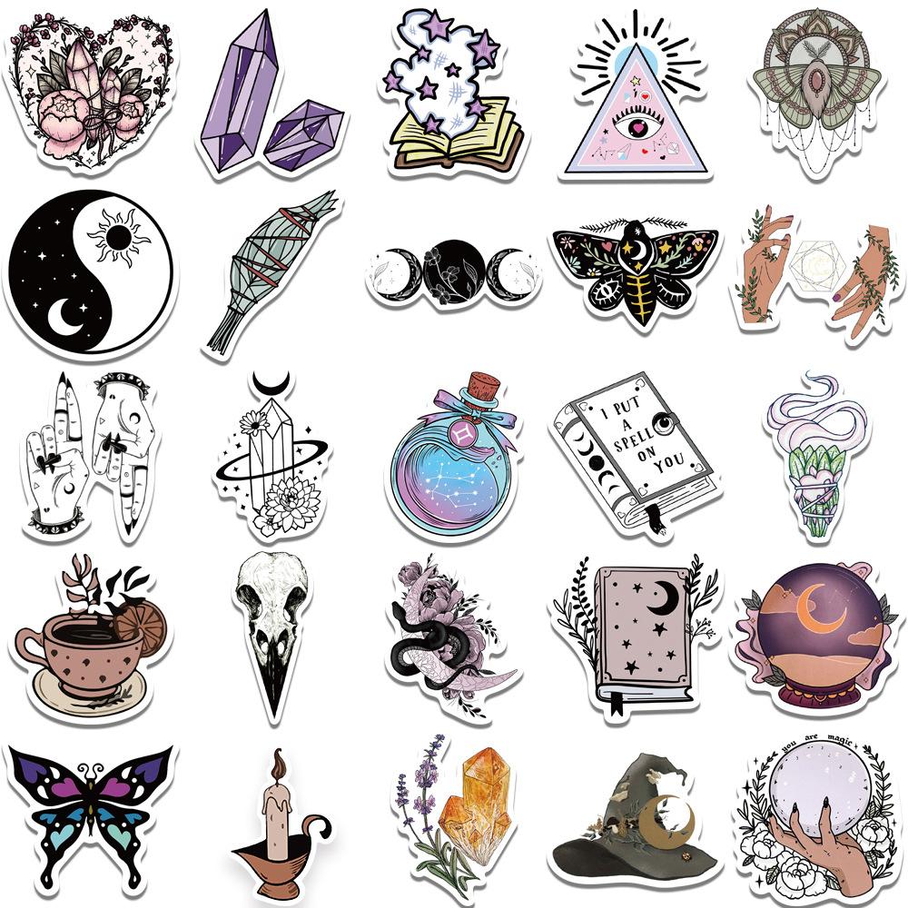 50pcs Magic Witch Beauty Art Cartoon Sticker DIY Phone Laptop Luggage Skateboard Graffiti Decals
