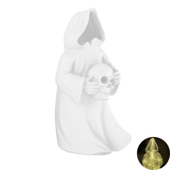 Halloween Decoration 3D Printed Ghosts Figure Faceless Standing Ghost Statue Ornament with LED Tea Lights