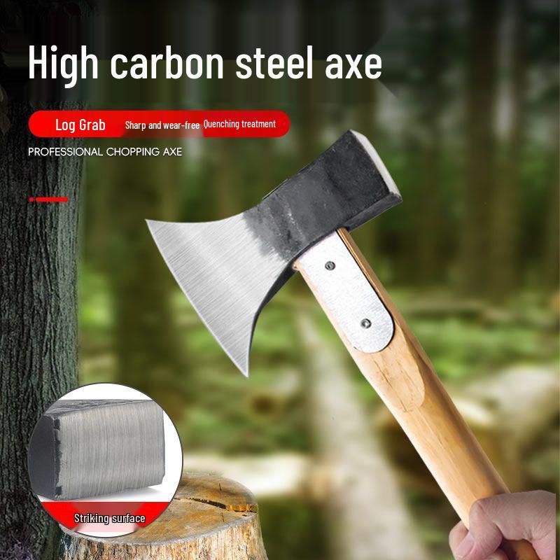 Axe Splitting Wood Axe - Hand Forged Steel Cleaver for Outdoor Woodworking, Firefighting, & Mountain Adventures