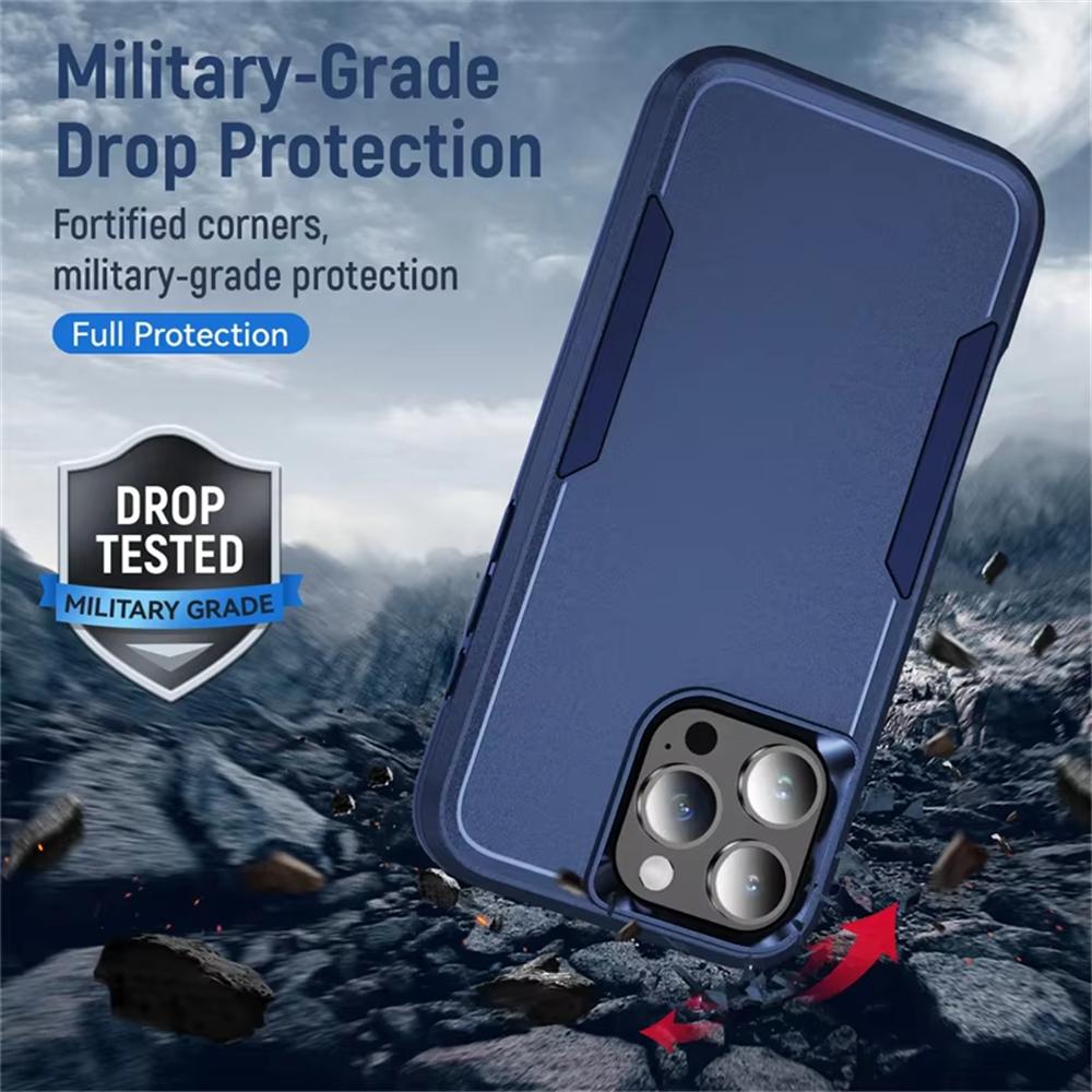 Heavy Duty Drop Shockproof Phone Case For Iphone 16 15 14 13 12 11 Pro Max 16e Plus Hard PC Anti-Scratch Rugged Protective Cover