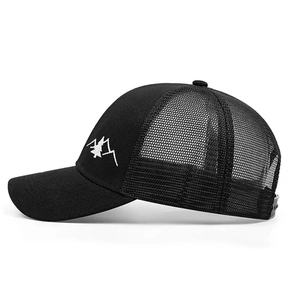 Mountain Embroidery Baseball Cap Breathable Design Duck Tongue Brim Sun Shading Hat Net Construction Adjustable Fit Casual Hat