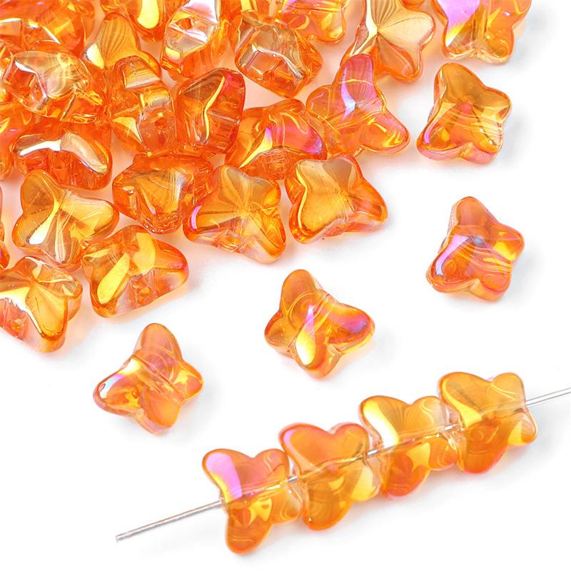 Glass Dazzle Color Butterfly Crystal Beads Loose Beads Handmade DIY Beading Bracelet Glass Beads Homemade Jewelry Accessories Beads for Jewelry Making