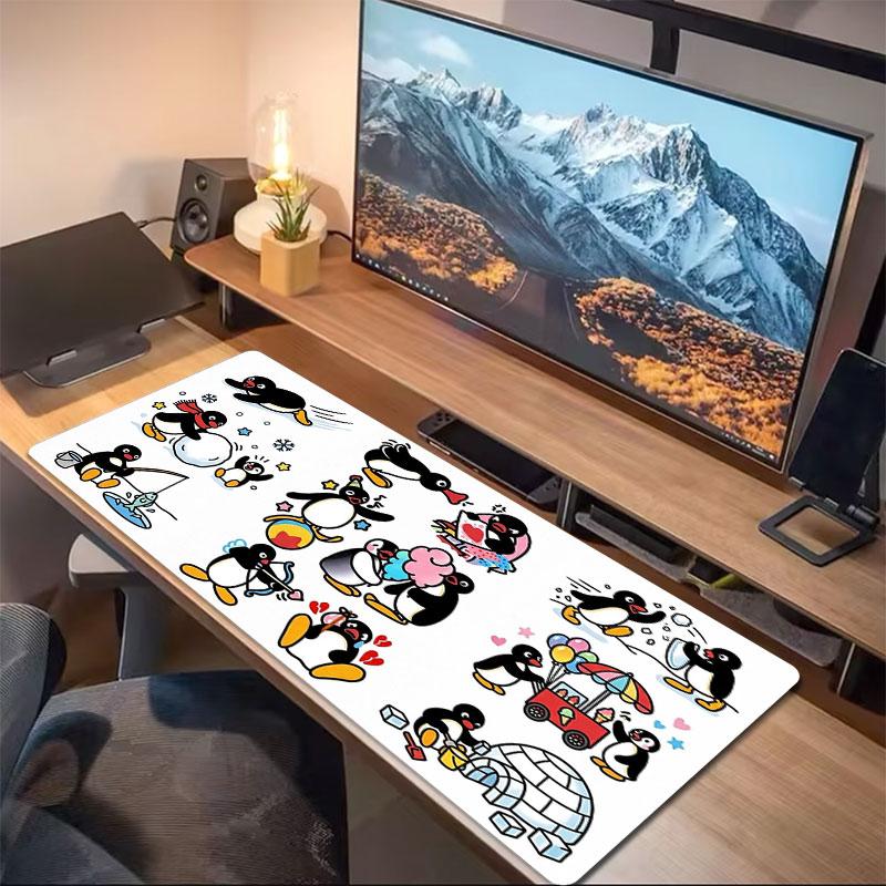 Penguin Adventure Large Size Mouse Pad Large Gaming Table Cushion Nonslip Laptop Tablet Big Mousepad Xxl Mat Mini Pc Playmat With Lock Edge