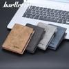 Baellerry Men's Short Wallet Matte Pu Leather Billfold Multi-card Slots Card Holder Zipper Coin Purse Fashion Vertical Notecase