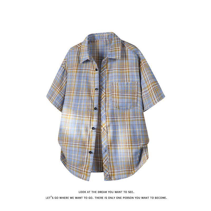 Special Offer: Men's Plus Size Retro Plaid Casual Short Sleeve Shirt
