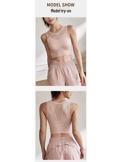 JOOMON High-End Women's Breathable Mesh Yoga Vest and Sports Bra