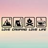 Love Camping, Love Life. Car Sticker Decoration Waterproof For Window And Bumper Stickers Of Cars, Trucks And Motorcycles