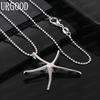 925 Sterling Silver Simple Polished Five-Pointed Star Pendant Necklace - Stylish Evening Jewelry