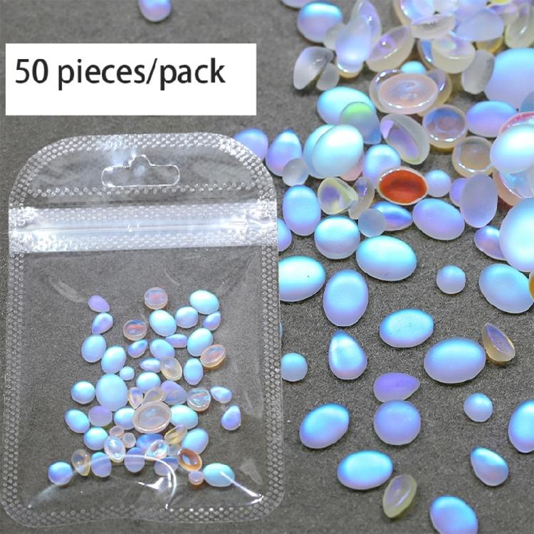 Transform Your Nails With 50pcs Blue Tears Cats Eye Matte Decorations Nail Decors For Parties Weddings And More