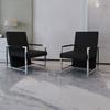 Set of 2 Cubic Armchairs Black Chrome Legs Very Good Quality 270179