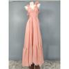 Export In Home Fairy Holiday Beautiful Ruffles Open Back V Neck Midriff Outfit Mesh Exquisite Print Tied Dress