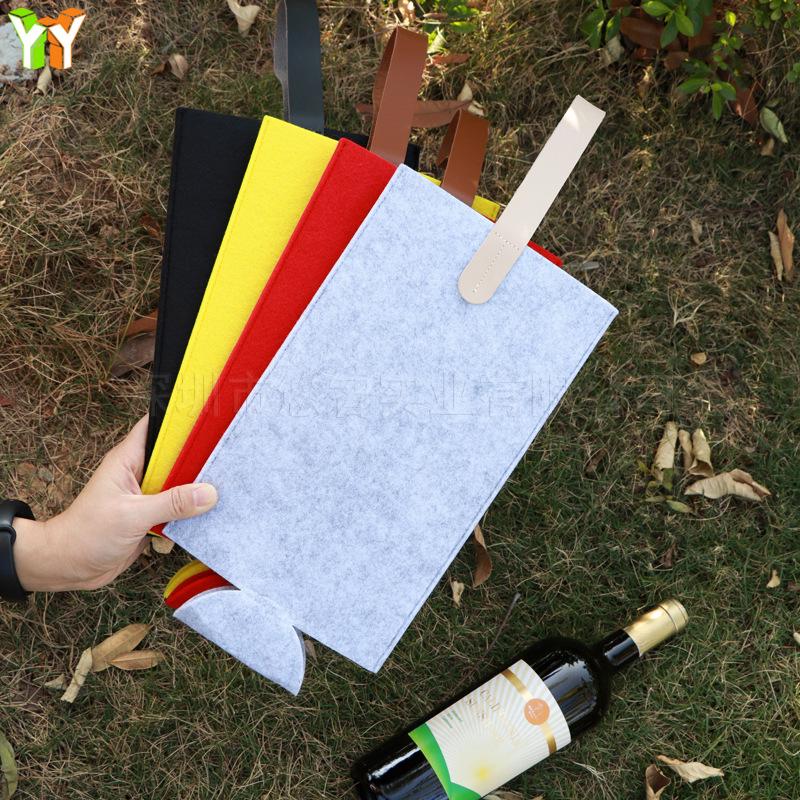 Portable 750ml Felt Wine Gift Bag - Handheld Alcohol & Beverage Storage