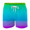 Sommer-Badehose für Herren, schnell trocknende Shorts mit Taschen und Strandshorts mit Farbverlaufsdruck