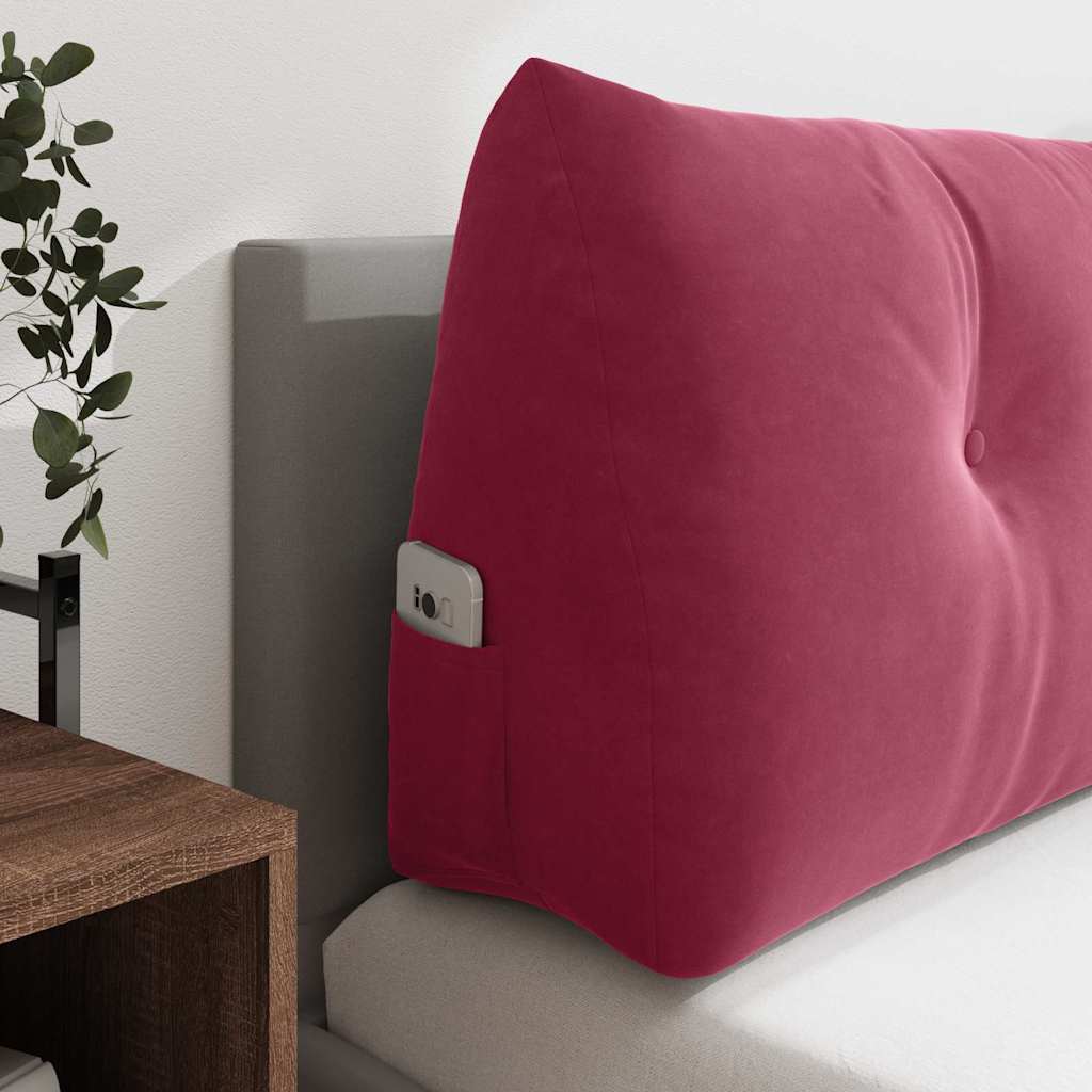 Back Cushion Burgundy Red 120 X 24 X 50 Cm Velvet