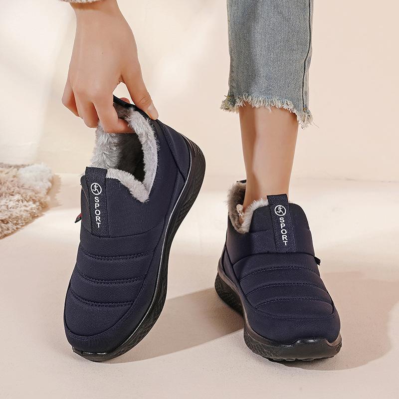 Winter Warm Cotton Shoes Flat Comfortable Casual Short Cotton Shoes Cloth Shoes Women's Velvet Thickened Casual Cotton Shoes