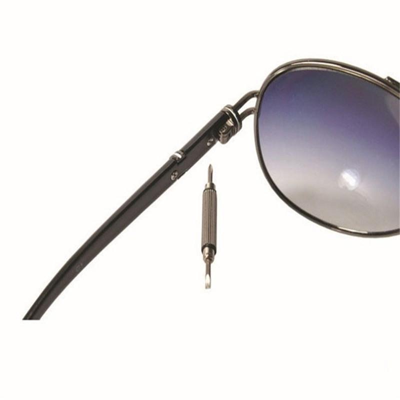 2 Pcs Portable Triple Multifunction Screwdriver Phillips Flathead Keychain Repair Mobile Phone Watch.