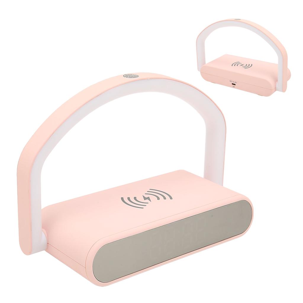 Wireless Charging Alarm Clock Two Levels Adjustment Night Light Multifunction Digital Alarm Clock for Bedroom