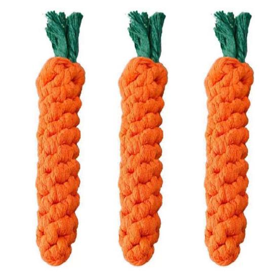 Carrot Dog Rope Toy Interactive Cotton Rope Dog Chew Toy for Aggressive Chewers Puppy Teeth Cleaning Toy for Small Medium Dogs