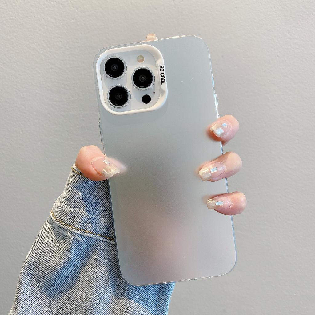 Applicable To IPhone15 IMD Color Silver Hard Protective Case Solid Color High End IPhone13 Apple XR Simple Phone Case