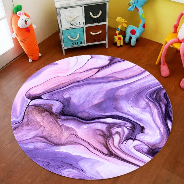 Mermer Geometrik Yuvarlak Halı Oturma Odası Ofis Koltuğu Mat Bilgisayar Masası Mat Yatak Odası Dekoratif Mat Yatak Odası Sehpa Mat