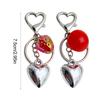 Strawberry/Tomato Heart Key Pendant Stylish Keyring Backpacks and Purses Charm Accessory Fashionable Keychain Ornament