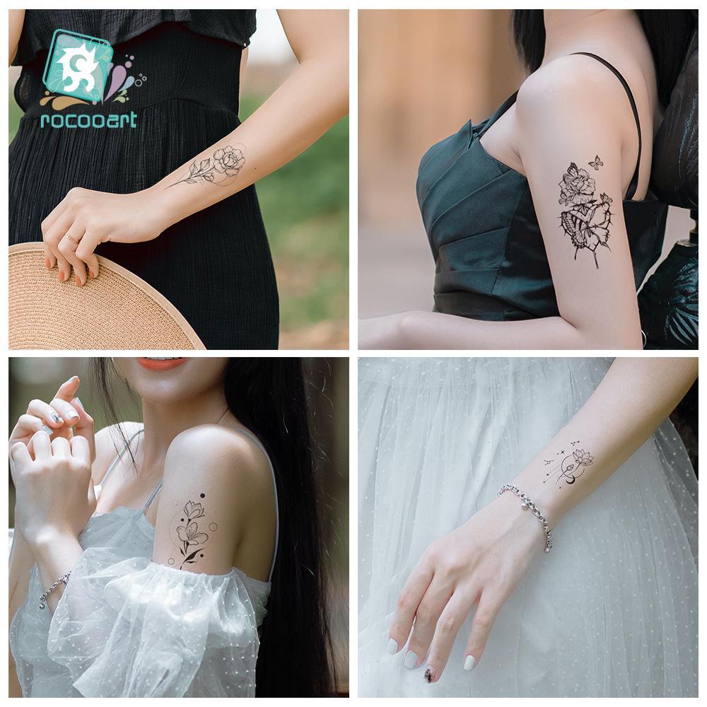 Butterfly Tattoo Stickers: Small, Fresh, Waterproof, Retro Black & White, Temporary Hand Designs