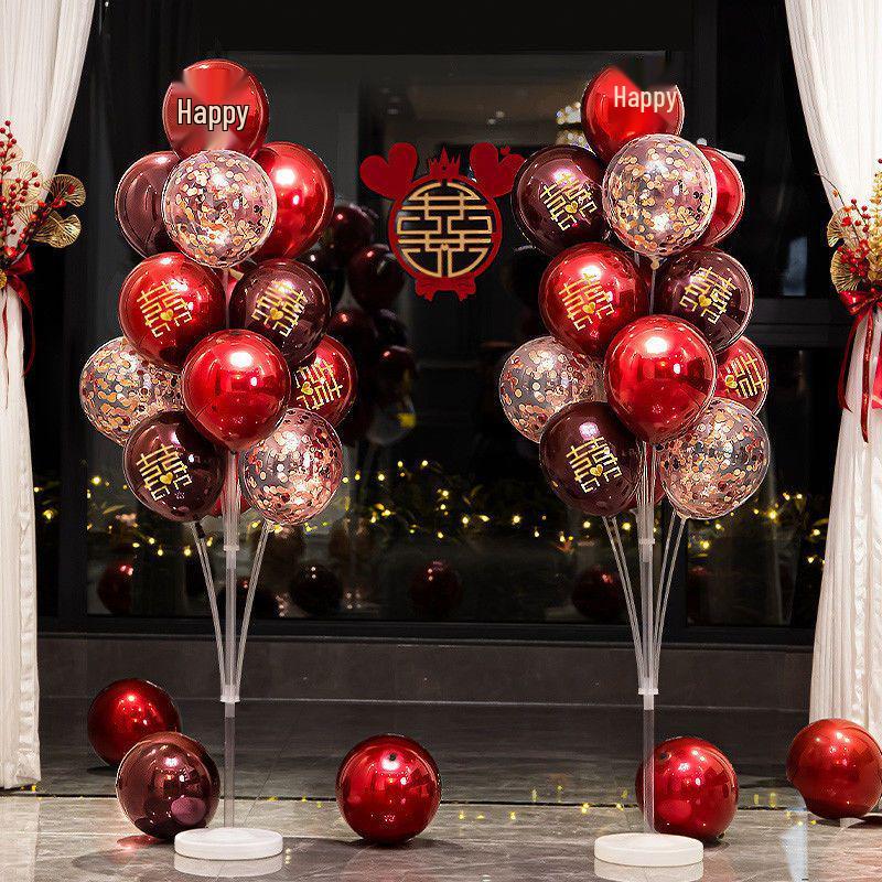 Romantisches Hochzeitszimmer Boden- und Tischballondekorationsset