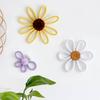 Bohemian Sunflower Wall Art Hanging Ornament for Baby Girls Bedroom Decorations Handmade Woven Flower Pendant Decor
