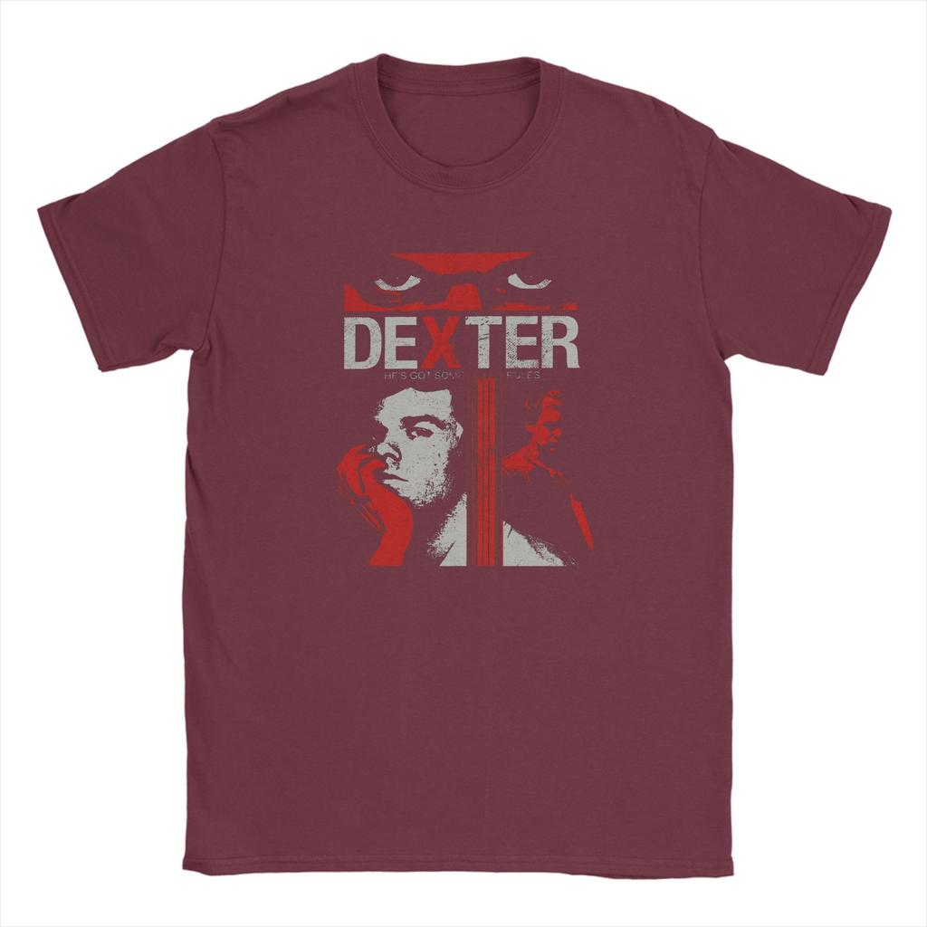 Novelty Dexter Morgan T-Shirts for Men Round Neck Pure Cotton T Shirts Short Sleeve Tee Shirt Printing Clothes