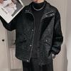 2023 Spring and Autumn Fashion Trendy Men's Senior Wrinkled Leather Stand Neck Casual Loose Versatile Raspy and Handsome Jacket