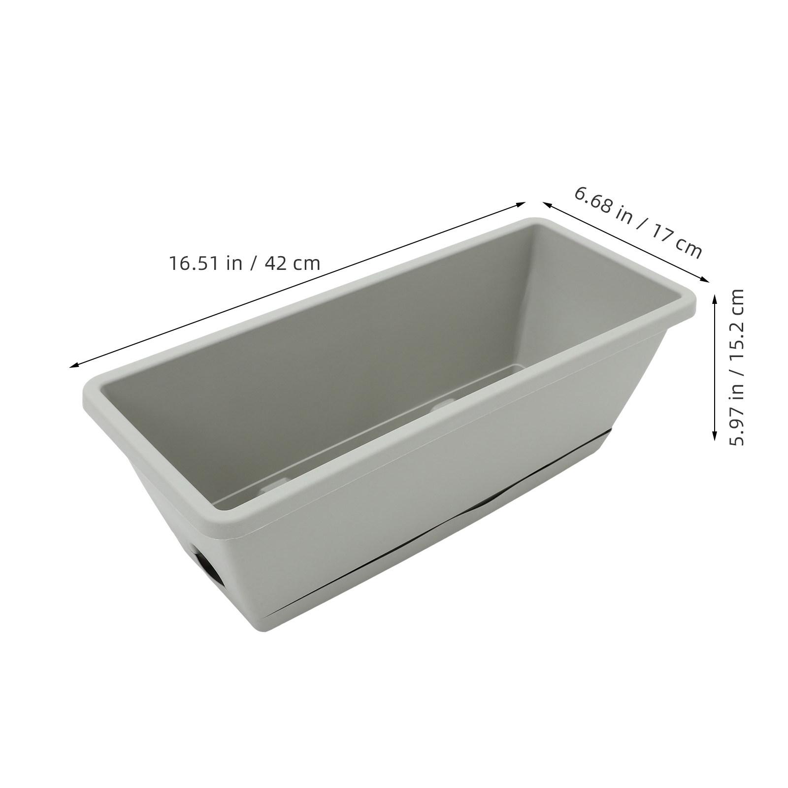 4Sets Rectangular Planter Box Vegetable Planter Pot Flower Planting Holder Resin Plastic Sturdy Garden Planters Outdoor Indoor белый