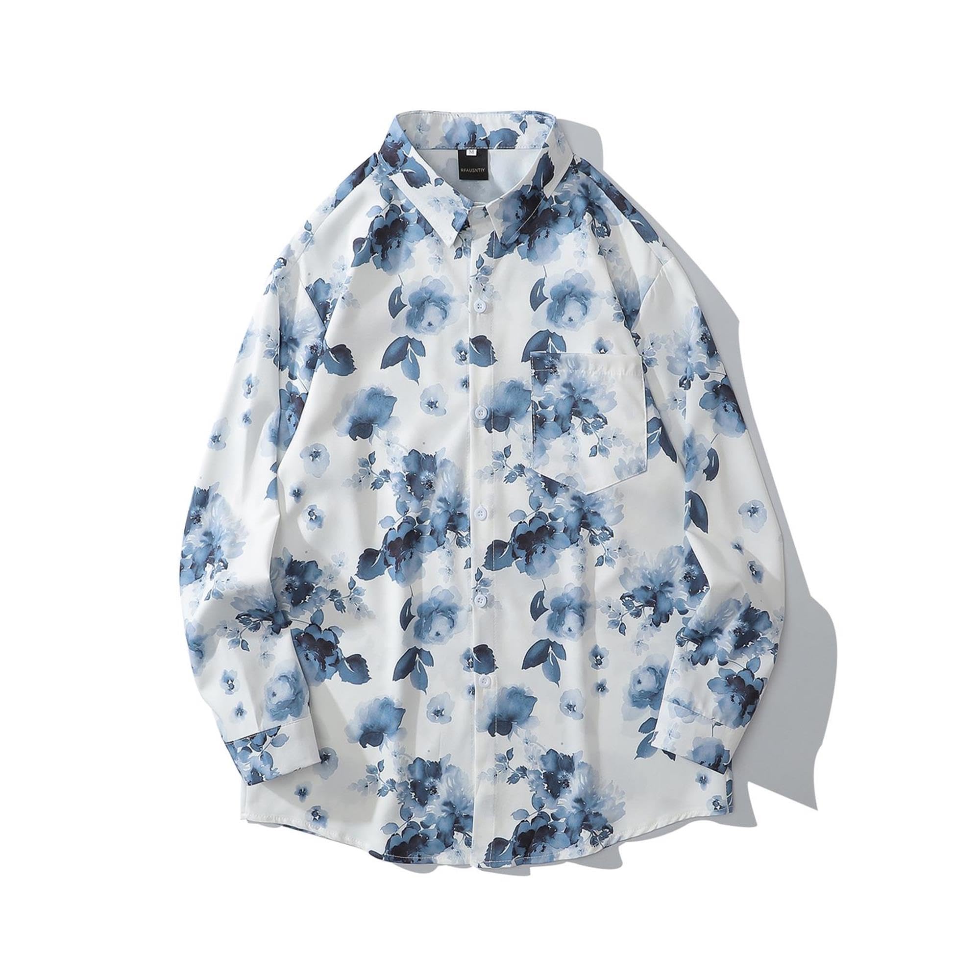 

GORBAST Long Sleeve Patterned Suitable for and Thin Men s Shirt, Breathable, Lightweight, Casual, Simple, Stylish, Spring, Autumn, Winter, [XL]