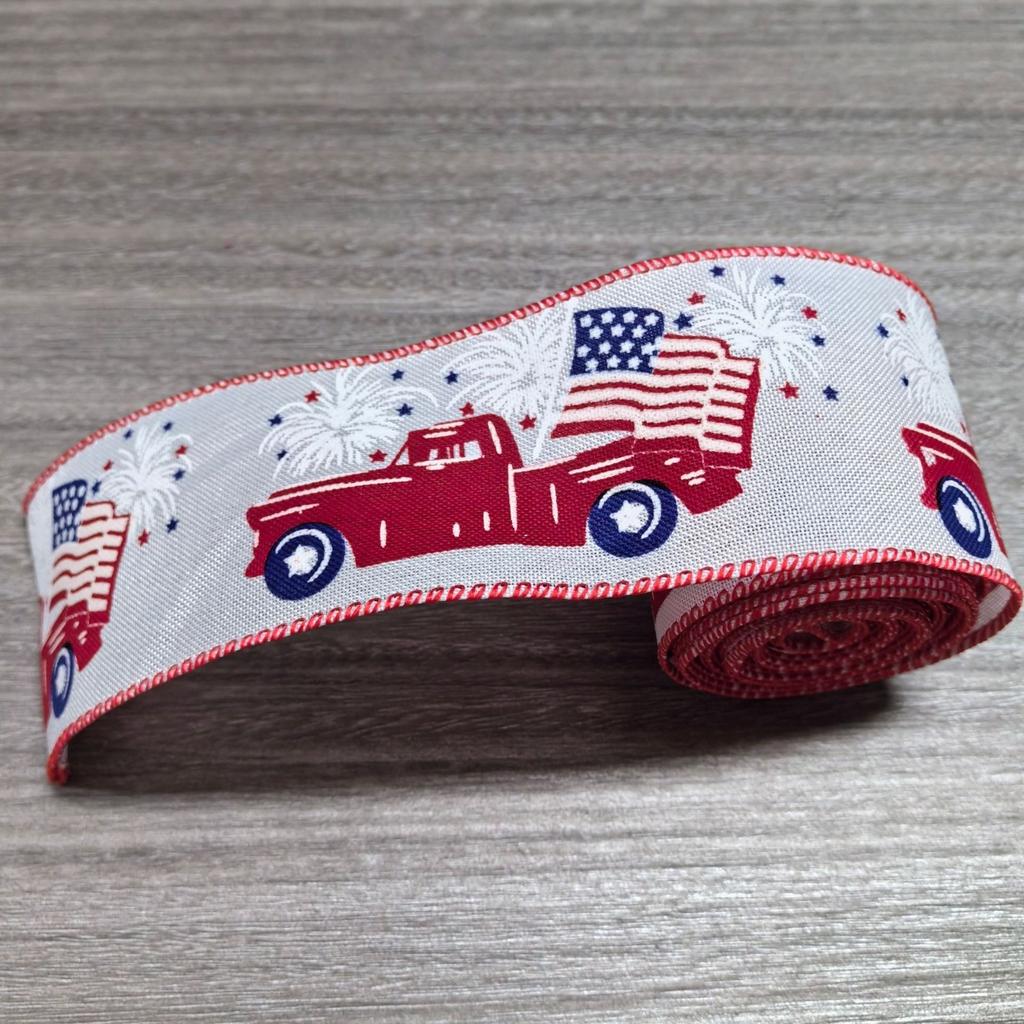 Dekoratives Band zum Unabhängigkeitstag, Flaggen-Schleifenband, Sterne, Geschenkband