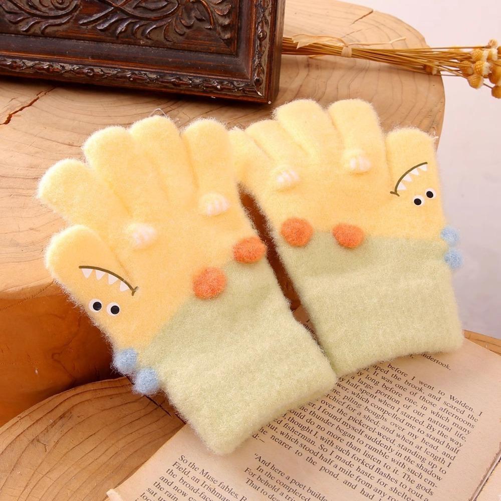 Children's Warm Tools Plush Gloves Five-finger Warm Full Cover Glove