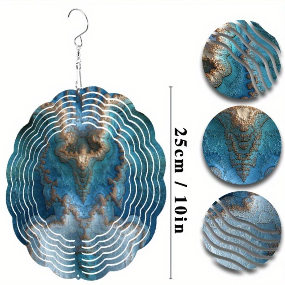 

10-дюймовый подвесной ветряной спиннер Космический дизайн Уличный колокольчик для сада балкона Весенне-летний декор Вращающийся на 360 градусов крючок Батарейки не требуются 01A