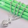 Classic Zircon 925 Sterling Silver Heart Key Pendant Necklace For Women Birthday Wedding Party Gifts Accessories Noble Jewelry