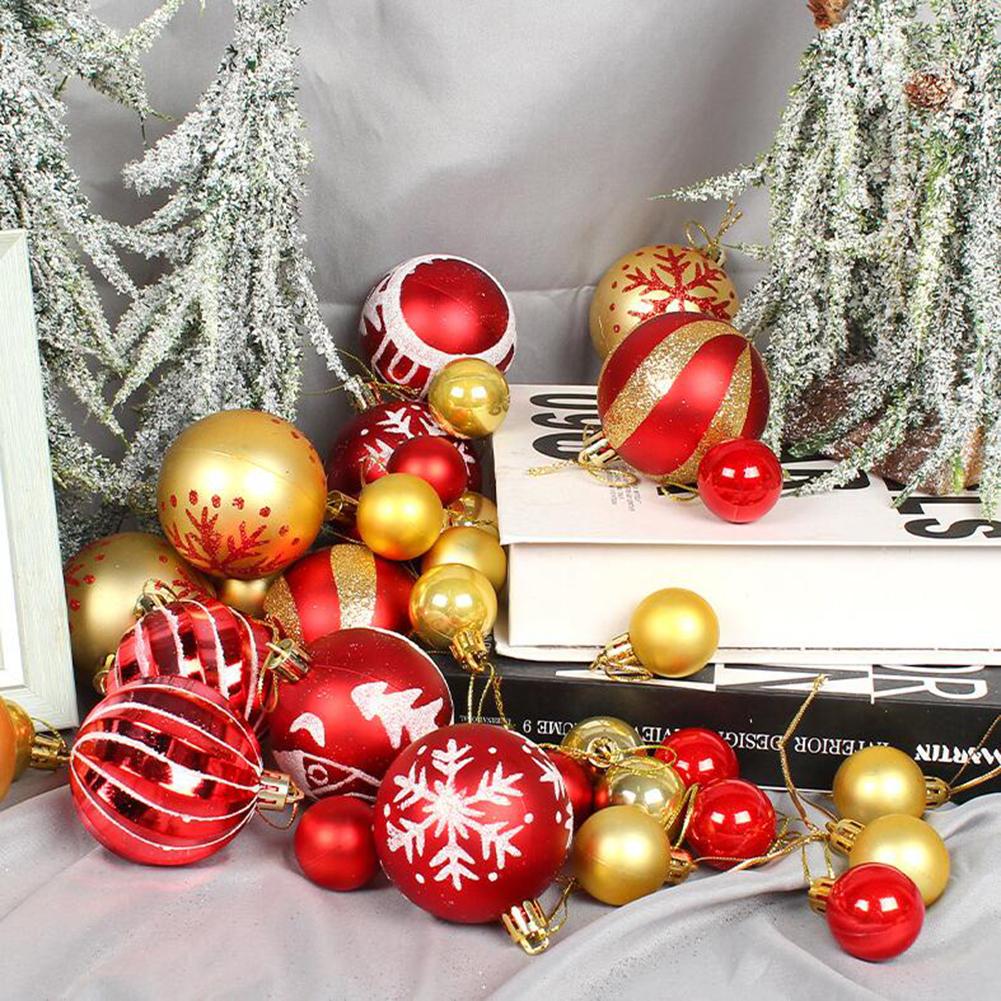 44Pcs Christmas Baubles Shatterproof Christmas Ornaments Set Hanging Ball Set for Xmas Tree Wedding Party Decoration