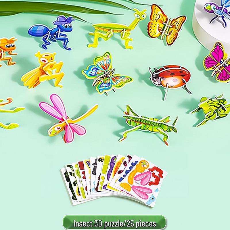 

3D Пазл Динозавр и Насекомое - Сделай Сам Ручная Сборка для Раннего Образования Детей