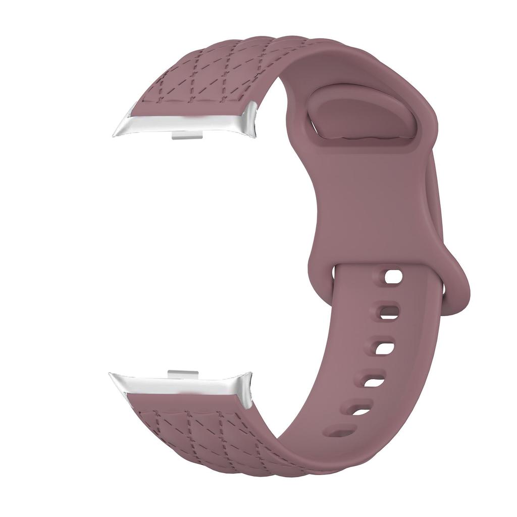 Compatible with Redmi Watch 4/5: Rhombus Pattern Silicone Strap with Metal Butterfly Buckle (20mm)