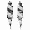 DINGKA Luxury Rhinestone Long Tassel Stud Earrings for Women