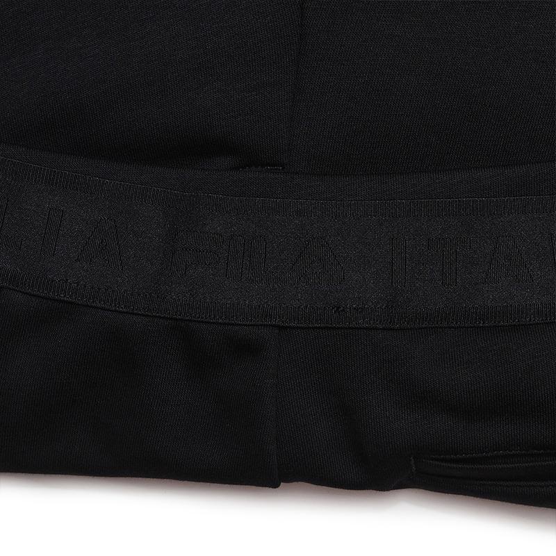 Fila White Classic Fashion Simple Basic Solid Color Retro Daily Versatile Casual Flared Knit Sports Pants Women Bottoms Black F61W613603FBK