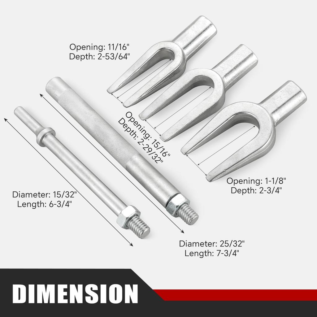 ATPEAM 5PC Tie Rod End Puller Set, Ball Joint Separator for Automotive, 1-1/8", 15/16", 11/16"