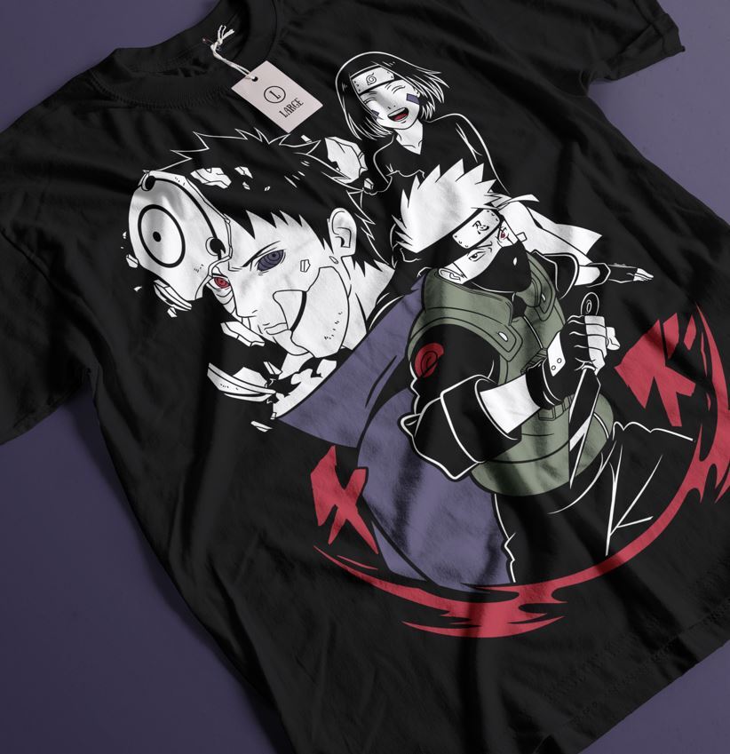 Kakashi Team T-Shirt Manga Strip Naruto Kakashi Anime Manga Unisex Tshirt All Si