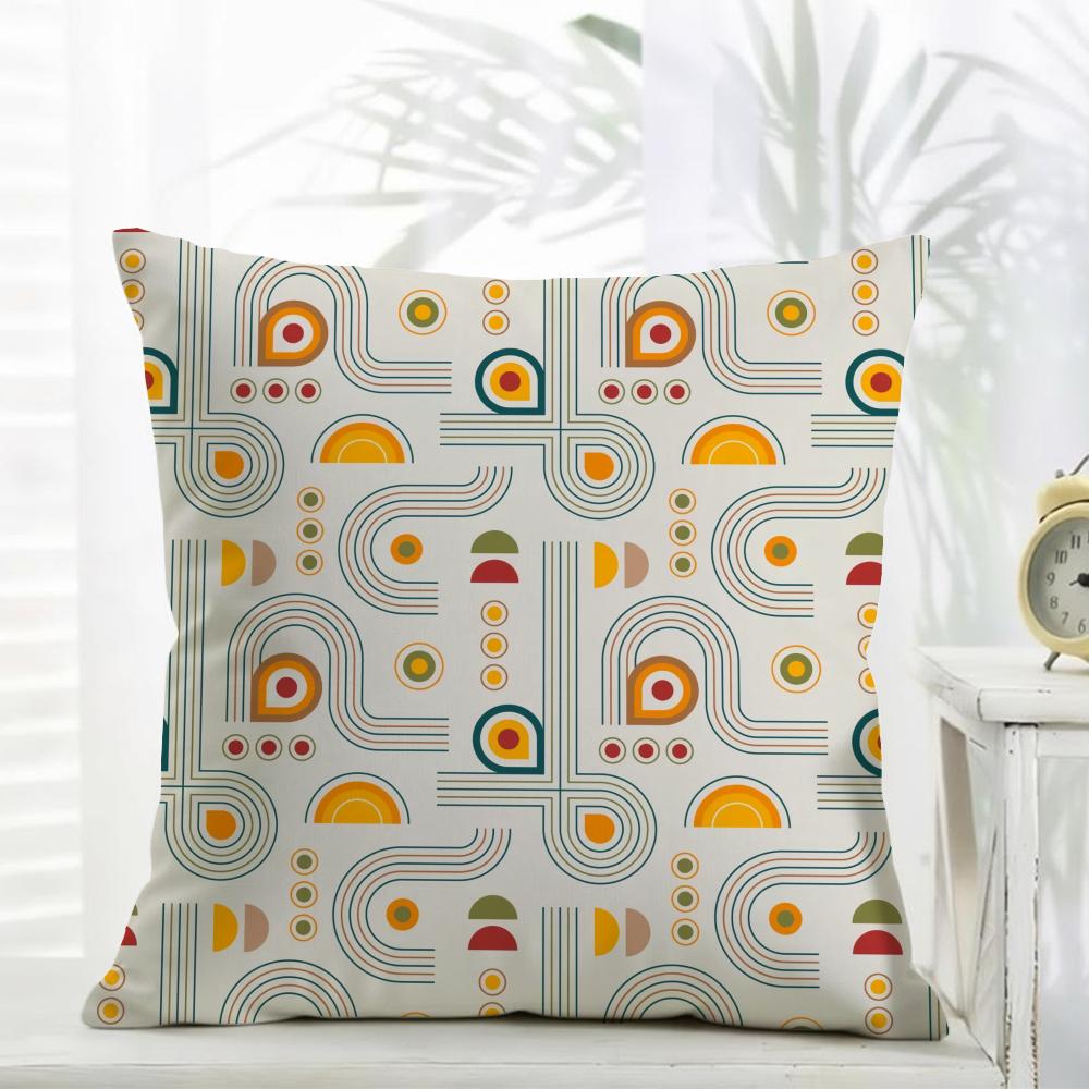 Boho Plant Nordic Cushion Cover Comfort Daily Washable Linen Soft for Sofa Bed Home Room Decor