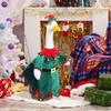 Santa Claus Goose Outfit Christmas Porch Goose Costume Festive Clothes And Hat for 23" High Cement or Plastic Goose Lawn Patio Garden Decor