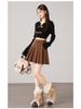 2025 Fall/Winter Fresh College Style High Waist Woolen Pleated Skirt