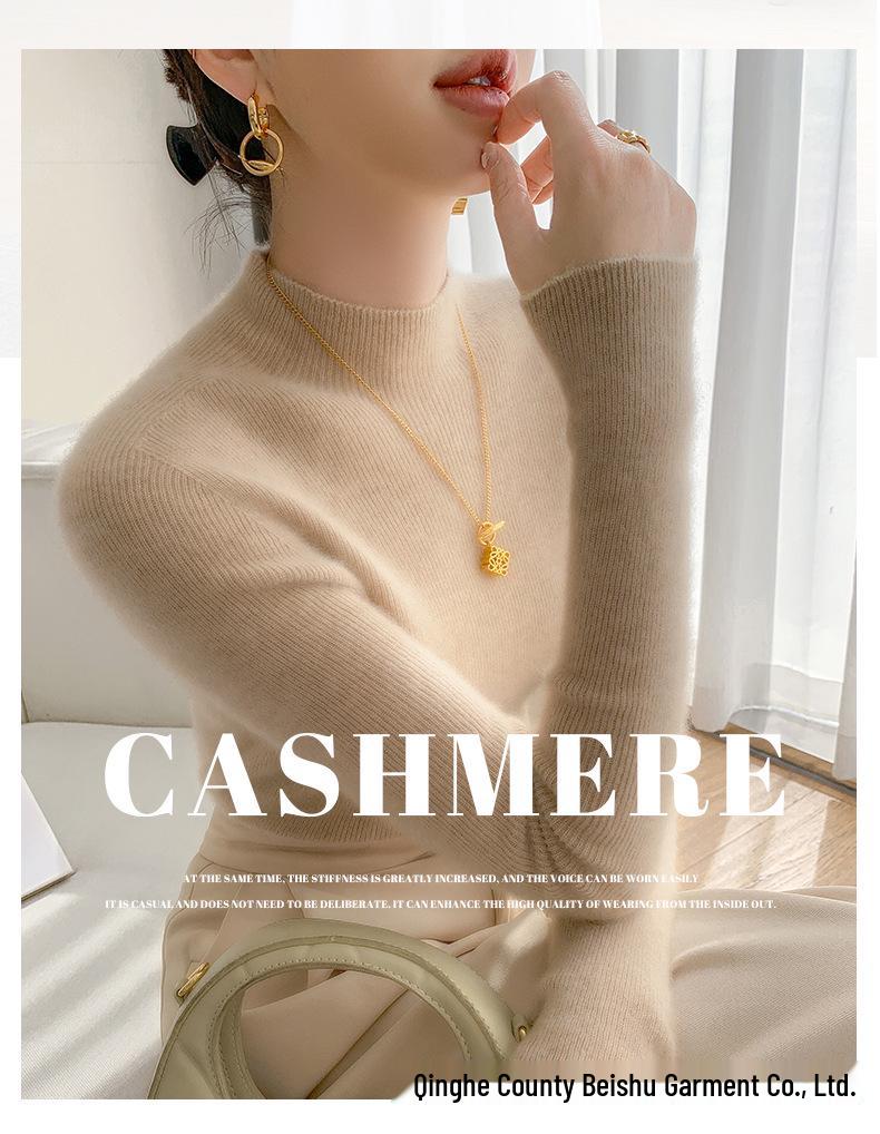 Women's 2024 Slim-Fit Striped Cashmere Sweater - Seamless, Soft & Comfortable Knit Base Layer