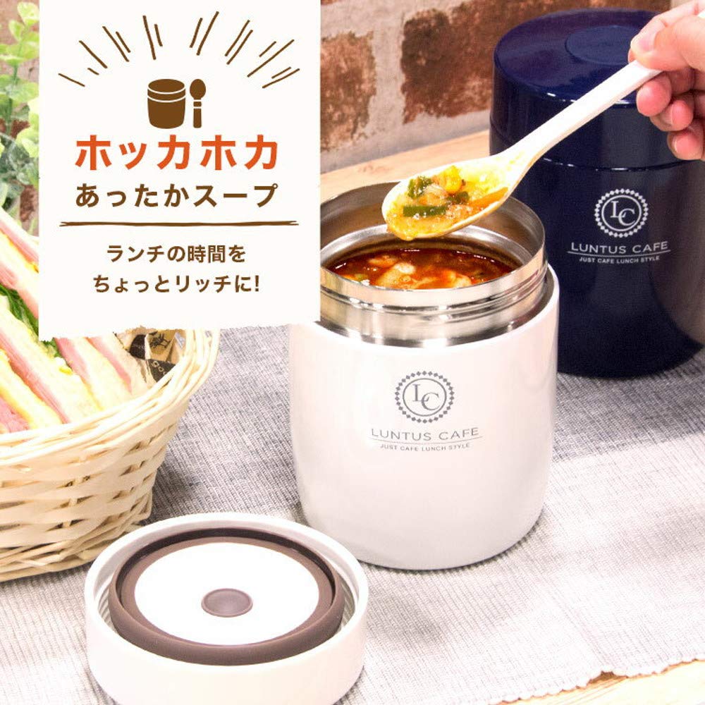 Asvel Insulated Lunch Lantus Stainless Steel Insulated Soup Jar, Navy, 500ml; Bottle, HLB-SR500